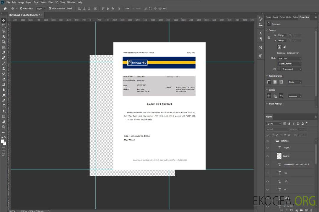 Référence UAE , Emirates NBD , closure template
